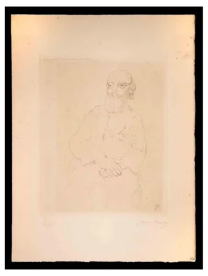 Jeanne Bardey, The Old Teacher of Philosophy, Original Drypoint, 1913