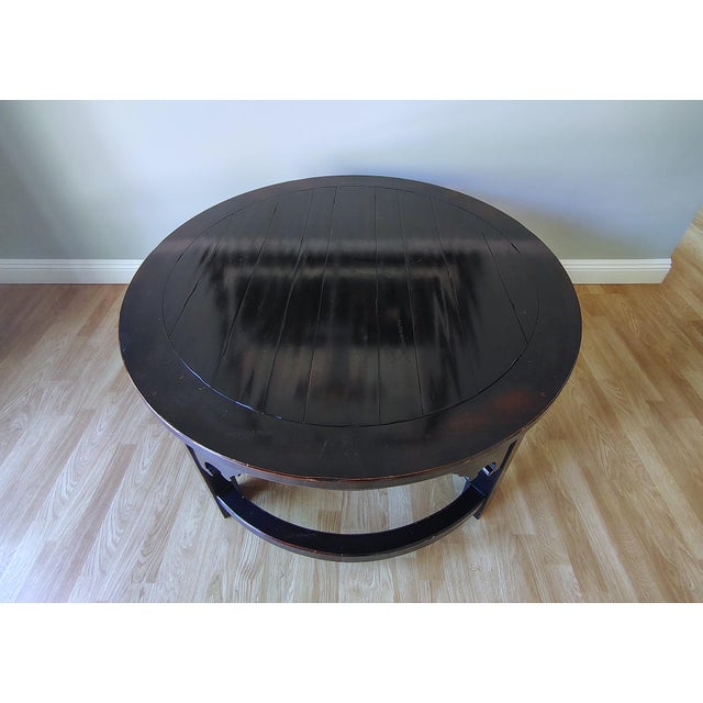 Rustic Round Cocktail Coffee Table by Sherrill Furniture For Sale - Image 13 of 18