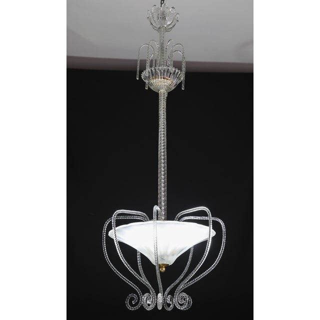 1950s 1950s Art Decò Barovier E Toso "Fountain" Murano Glass Chandelier For Sale - Image 5 of 16
