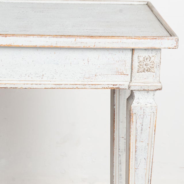 Early 20th Century Swedish White Gustavian Style Console Table For Sale - Image 12 of 14