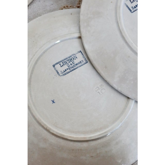 Pretty set of 6 old dessert plates from the Sarreguemines factory. The manufacture of the Luchon model dates from the...