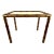 Vintage Faux Bamboo Brass & Wood Console Table With Glass Top For Sale