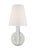 The Logan one light wall sconce features a tapered Milk White glass shade atop a slim arm set into a round backplate....