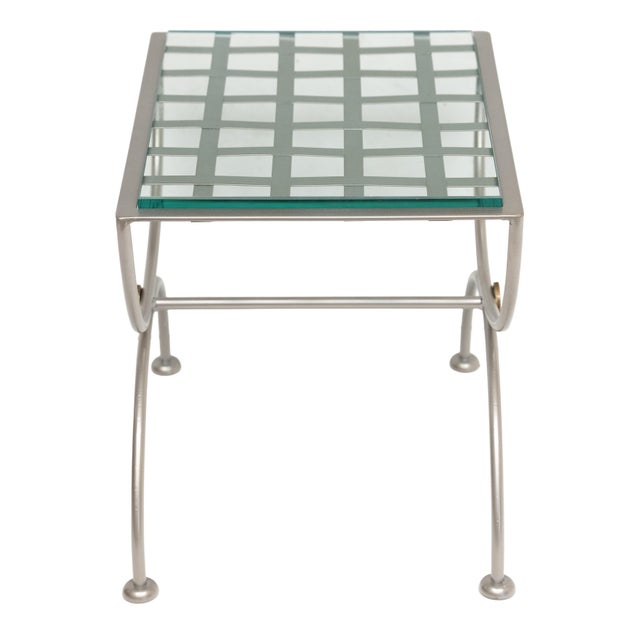 French Modern Occasional or Side Tables of Brushed Steel - Two Available For Sale In Austin - Image 6 of 11