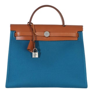 Bleu Izimir Toile Vache Hunter Herbag Zip 31 PHW For Sale