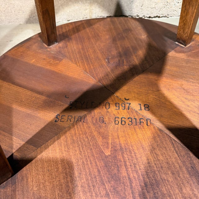 Wood Lane Rhythm Walnut Round Drum Side Table Mid Century Modern For Sale - Image 7 of 10