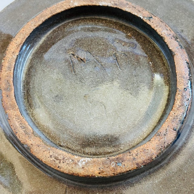 Gray Studio Pottery Bulldog Plate For Sale - Image 8 of 8