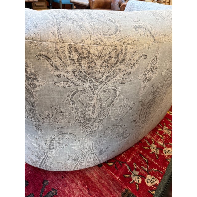 Vladimir Kagan Style Paisley Print Loveseat For Sale - Image 9 of 12