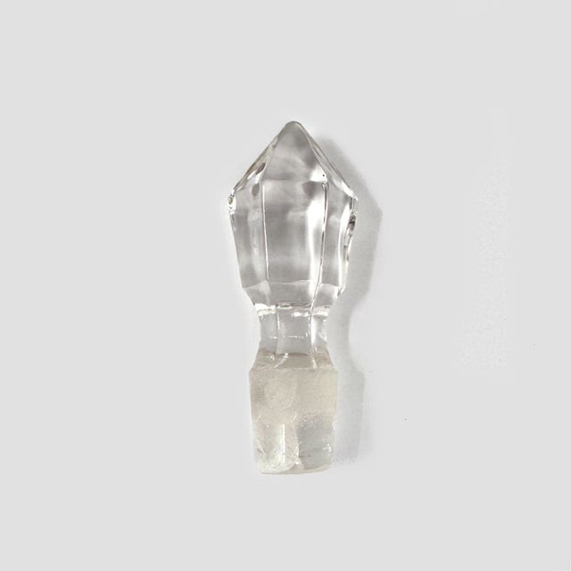 Glass Antique Glass Thumbprint Coin Dot Cruet Reed Handle & Stopper For Sale - Image 7 of 8