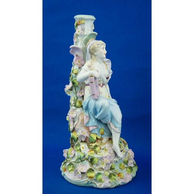 White Vintage Porcelain Candleholder by Plaue, 1920s For Sale - Image 8 of 18