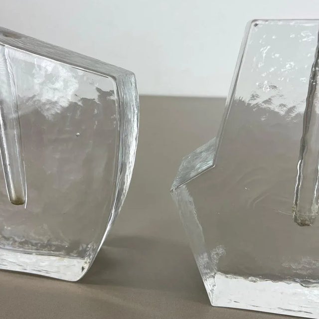 Brutalist German Rock Glass Vases attributed to Peill and Putzler, 1970s, Set of 2 For Sale - Image 10 of 18