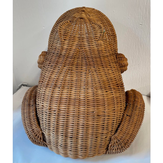 Mid 20th Century Frog-Shaped Wicker Basket in the Style of Olivier Cajan For Sale - Image 5 of 8
