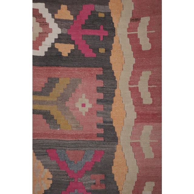 Textile 1970s Vintage Turkish Oushak Stair Kilim Runner For Sale - Image 7 of 13