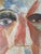Japanese Small 1980s Japanese Oil Painting Expressionist Portrait of a Man For Sale - Image 3 of 9