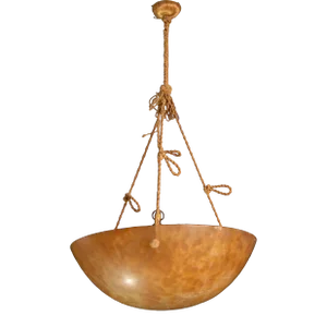 Orange Art Deco Alabaster Pendant, 1950s