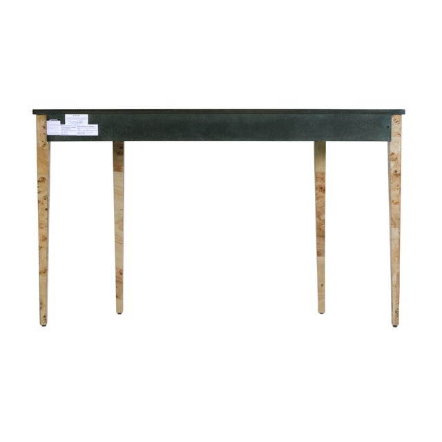 Chester 54 in. W Demilune Wood Traditional Console Table, Light Brown Burl For Sale In Chicago - Image 6 of 8