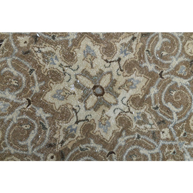 1970s Vintage Persian Handmade Wool Cotton Beige Area Rug For Sale - Image 11 of 11
