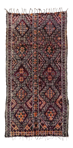 Vintage Berber Beni M'Guild Moroccan Rug - 05'10 X 11'07