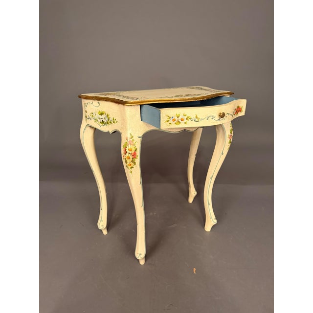 Italian Polychrome Side Table With Drawer, Early 20th Century For Sale - Image 4 of 18