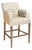 Barrois Tufted Bar Stool - Natural Linen & Burlap in Limed Grey Oak Frame For Sale