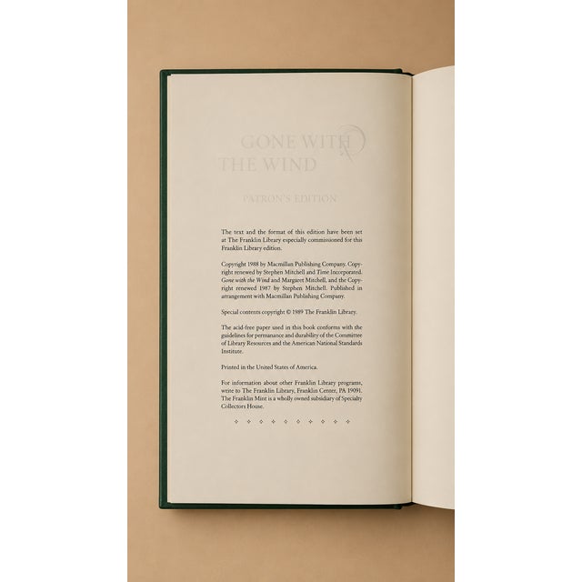 Gone With the Wind Franklin Library Patron's Edition 1989 Gold Gilt Edges Book For Sale - Image 11 of 11