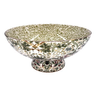 Morris & Co. Strawberry Thief 11" Diam Porcelain Pedestal Bowl For Sale