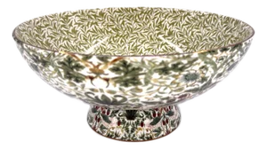 Morris & Co. Strawberry Thief 11" Diam Porcelain Pedestal Bowl