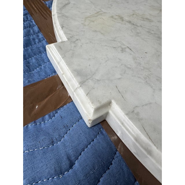 Silver Early 20th Century Carved and Painted Wall-Mounted Console Table With Marble Top For Sale - Image 8 of 9