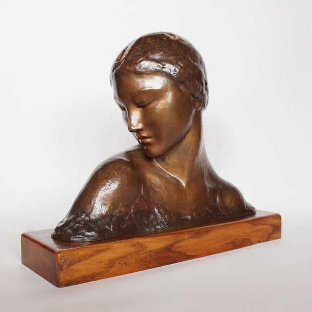 Amadeo Gennarelli, Bust, 1920s, Bronze For Sale - Image 3 of 8