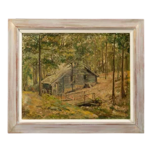 1930s American School Landscape Oil Painting Cornelius Christian Zwaan, Framed