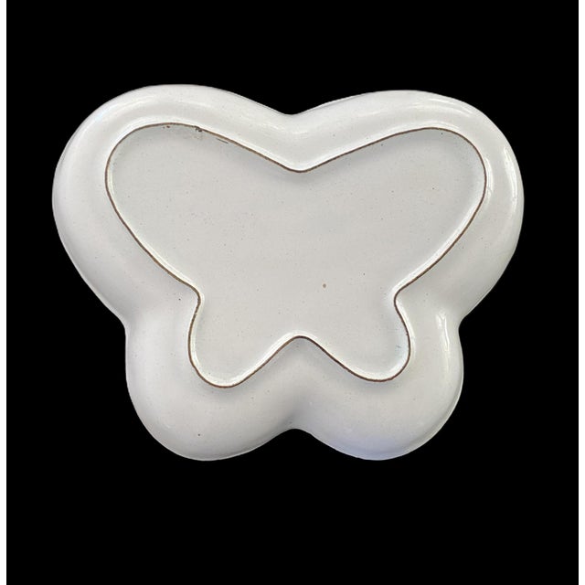 C1950 Chinese Enameled Butterfly-Shape Pin Tray, Peonies, Polychrome Enamel 6" For Sale - Image 13 of 15