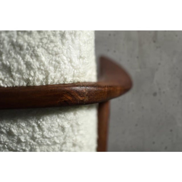 Mid-Century Scandinavian Modern White Teak Armchair from Bröderna Andersson, 1960s For Sale - Image 4 of 18