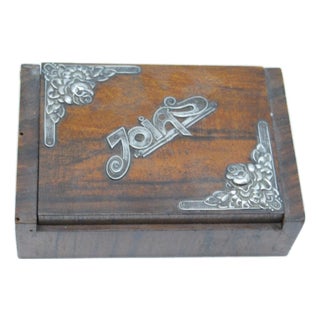 Wooden Jewelry Box with Silver Applications For Sale