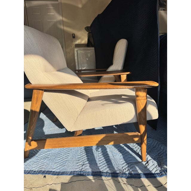 West Elm Mid Century Wood Chair Set of 2 For Sale - Image 4 of 11