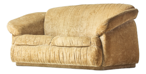 Italian 2-Seater Sofa in Beige Velvet, 1970s
