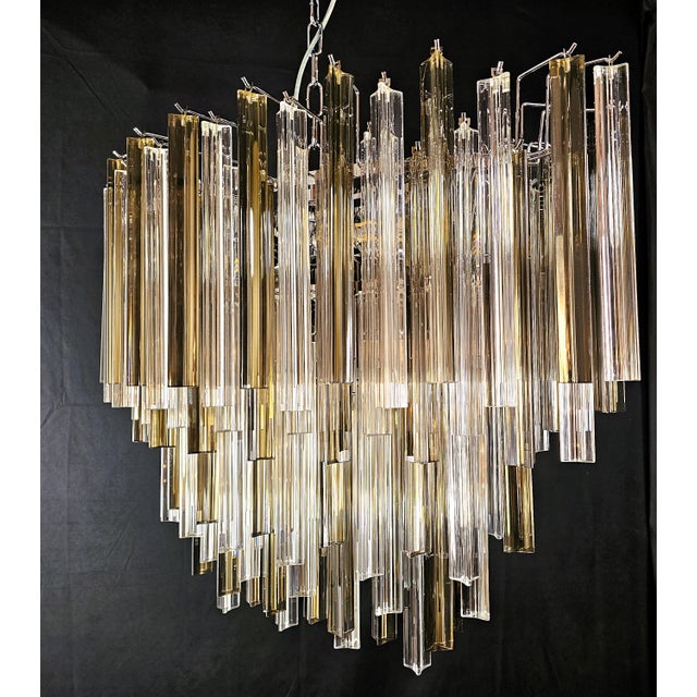 Vintage Murano Glass Trihedral Prisms Chandelier in the style of Venini, Italy, 2010s For Sale - Image 11 of 12