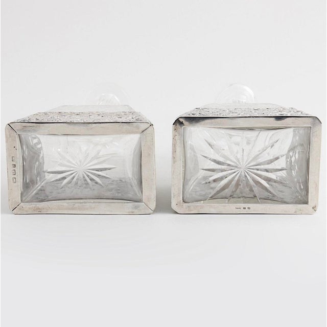 Antique German Silver Overlay & Etched Glass Barware Decanter For Sale - Image 4 of 10