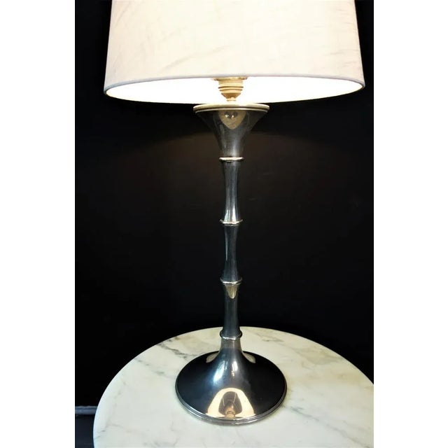 Bamboo and Nickel Table Lamp by Ingo Maurer for Design M, 1970s For Sale - Image 6 of 7