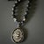 Powerful Silver Black Lion Men Beaded Necklace For Sale - Image 4 of 14