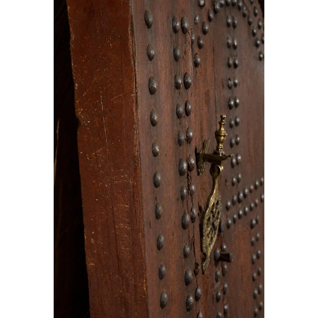 Monumental 19th-Century Moroccan Moorish Studded Wood Riad Door For Sale - Image 14 of 15