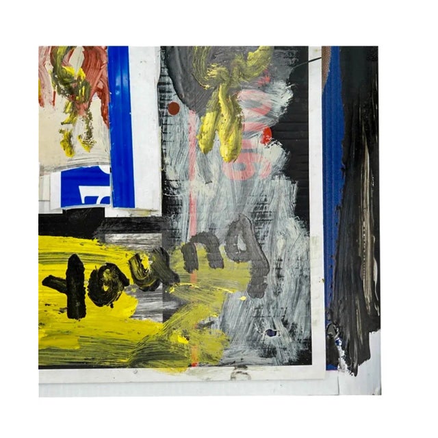 1990s Abstract Folk Art Collage Painting Miami Outsider Artist Purvis Young For Sale - Image 10 of 12