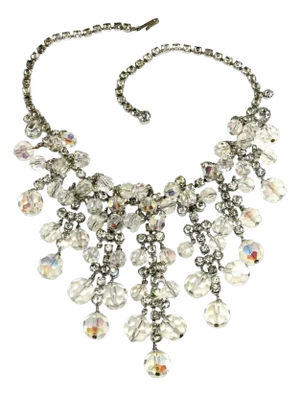 Vintage Juliana Bib Necklace With Glass Beads and Rhinestones