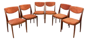 1950s Attributed to Barney Flagg for Drexel Walnut Dining Chairs Set of Six