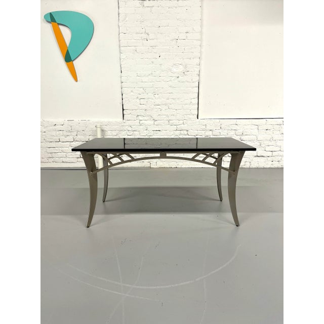 Modern Granite & Brushed Steel Coffee Table For Sale - Image 3 of 9