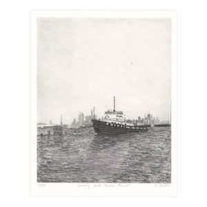1993 Shirley Tabler Fells Point Baltimore Etching