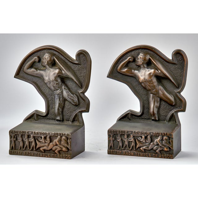 Greek Themed Bookends Depicting Scenes From Temple of Assos a Pair
