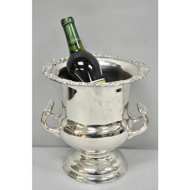 Vintage Victorian Silver Plated Trophy Cup Urn Champagne Chiller Bar Ice Bucket. Circa Mid 20th Century. Measurements:...