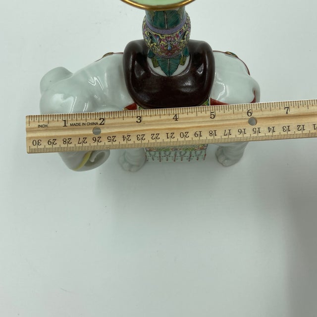 Early 20th Century Chinese Famille Rose Porcelain Elephant Joss Stick Holder, Candleholder or Vase, Attributed Republic Period For Sale - Image 11 of 12
