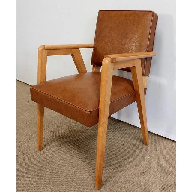 Set of Bridge Armchairs in Natural Beech, 1950s For Sale - Image 16 of 18