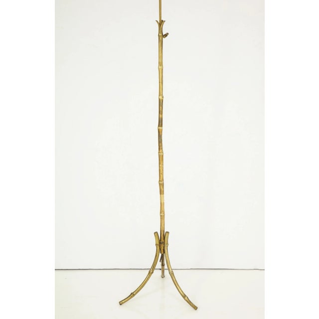 1960s Bronze Faux Bamboo Tripod Floor Lamp by Maison Baguès, France, 1960s For Sale - Image 5 of 12
